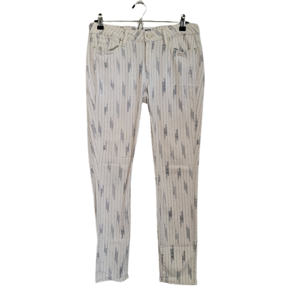 Paige Jeans Womens Size 31 White Stripe Verdugo Ankle